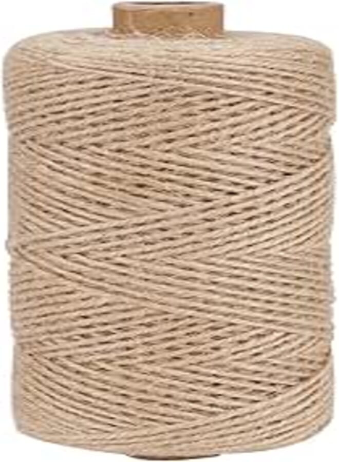 2mm 3 Ply 656 Feet Natural Jute Twine String for DIY Crafts Gift Wrapping, Durable Jute Rope Twine for Gardening Heavy Duty Outdoor